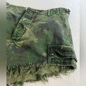 We The Free Green Camo High Waist Shorts